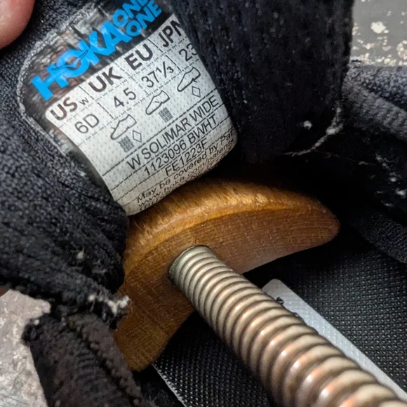 Womens Hoka One One Solimar Running Shoes Sz 6 D Wide Used Black Mesh - Picture 7 of 8